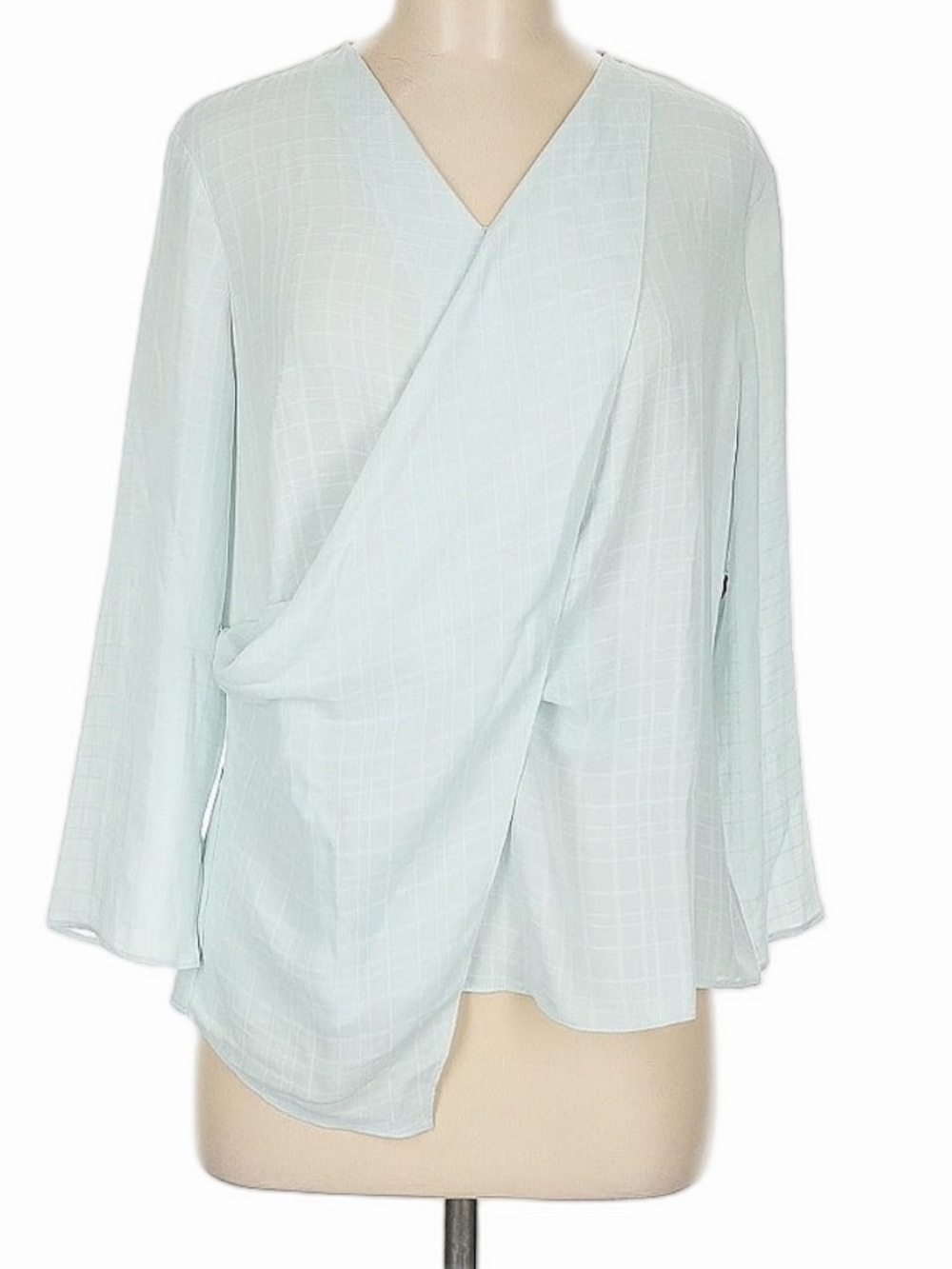 NWT NIC + ZOE Draped Wrap Top Soft Neutral Lightweight Blouse | Size PM